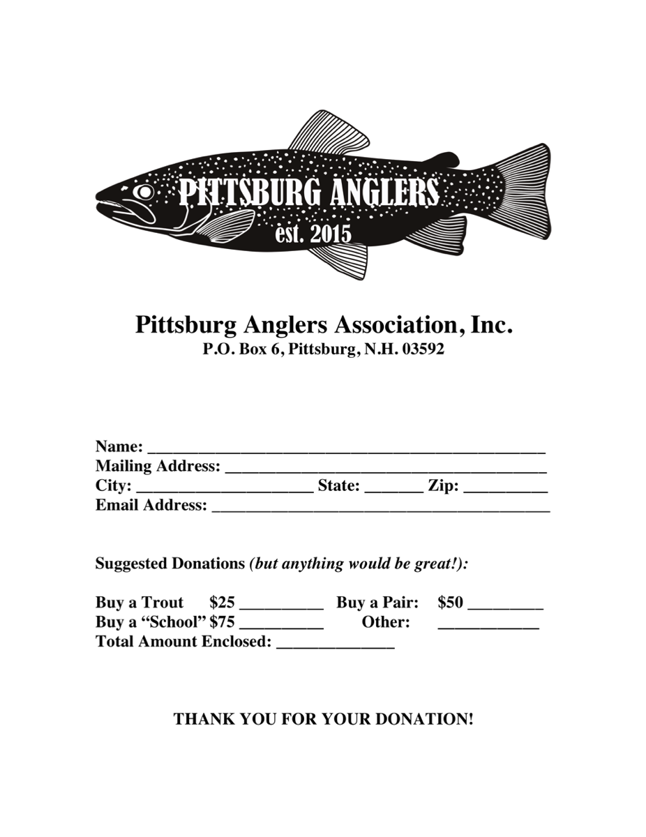 Pittsburg Anglers Association Donation Form
